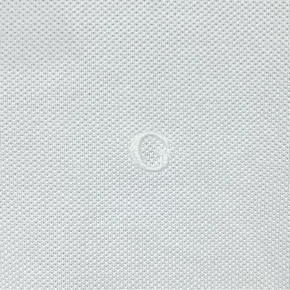 Gucci Cotton Piquet Striped Collar Short Sleeve Embroidered White Polo Shirt
